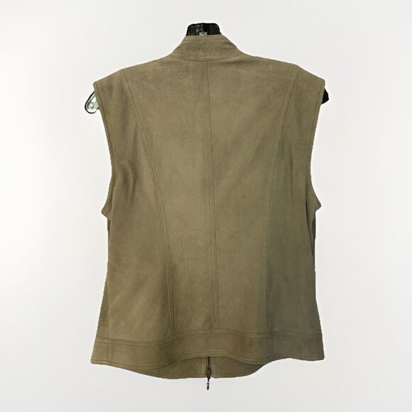St. John Sport Womens Small Goat Suede Vest Tan EUC - Picture 2 of 12